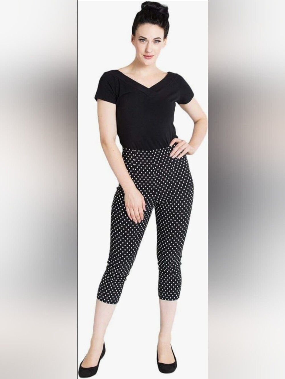 Hell Bunny Vintage 50s Kay Polka Dot Capri, VGUC, Size L